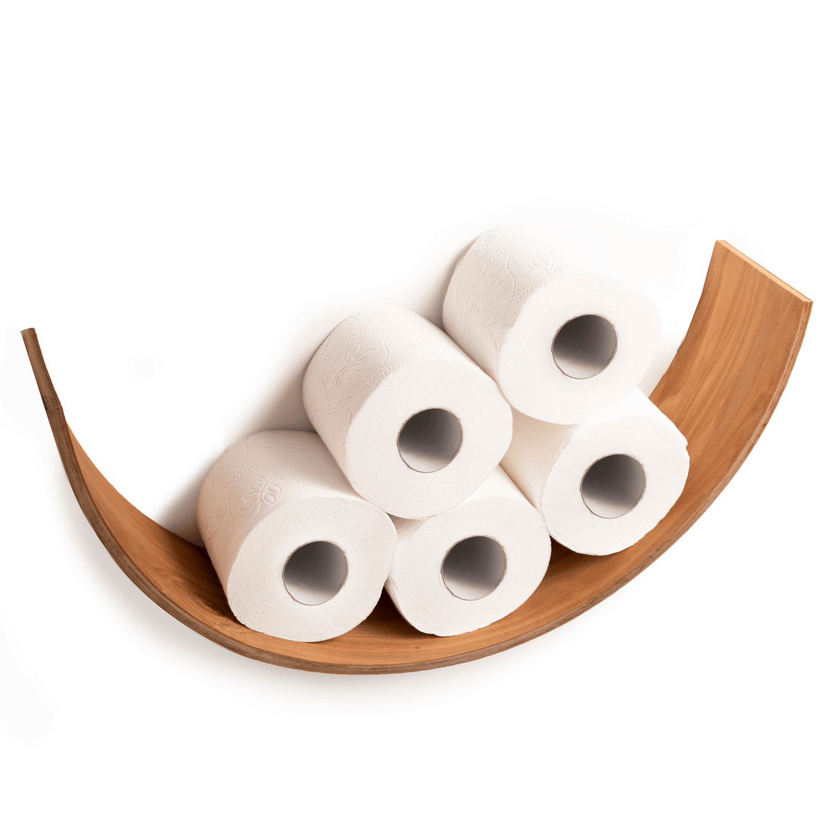 Porte-papier toilette en bois fait main Smile, fabriqué en Europe en contreplaqué de bouleau