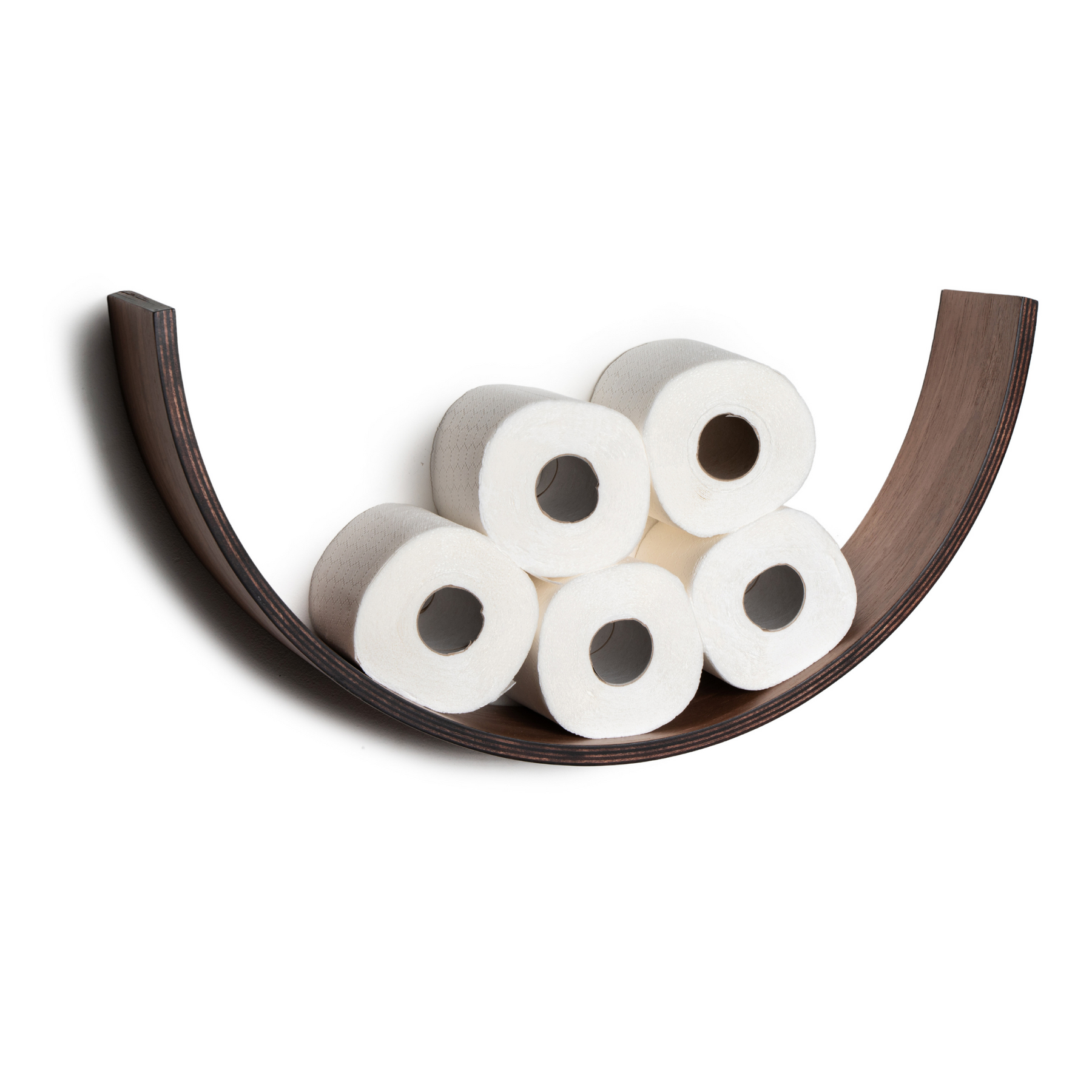 Smile Handmade Wooden Toilet Paper Holder crafted in Europe from birch plywood