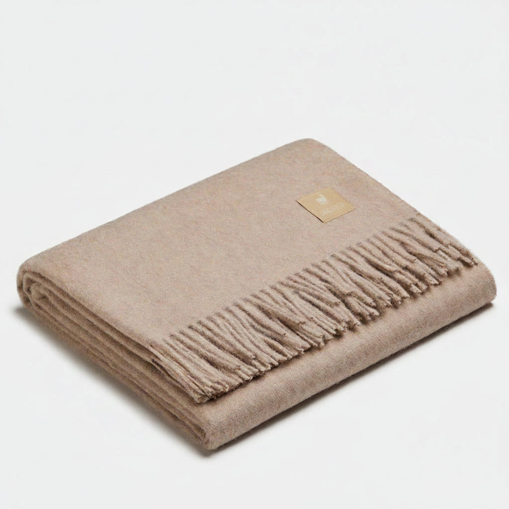 Natural Alpaca Wool Throw - Classic