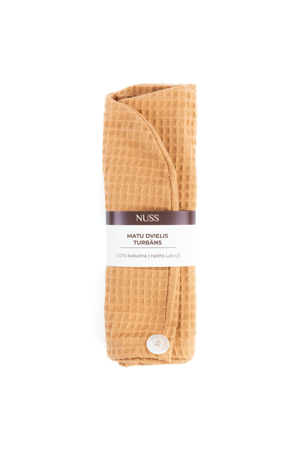 Handmade Cotton Waffle Hair Towel/Turban with Button Closure