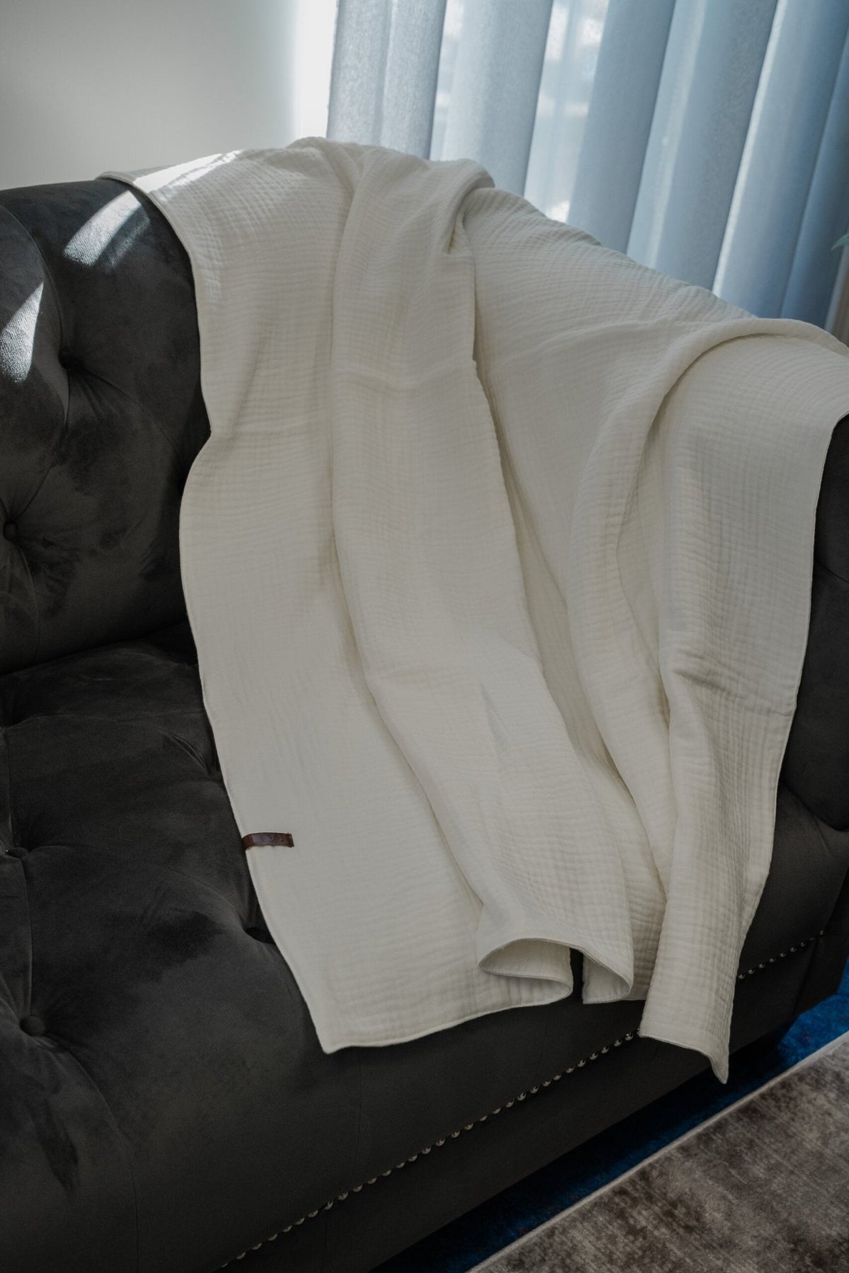 Soft Muslin Cotton Blanket 120 × 150 cm – Ivory White