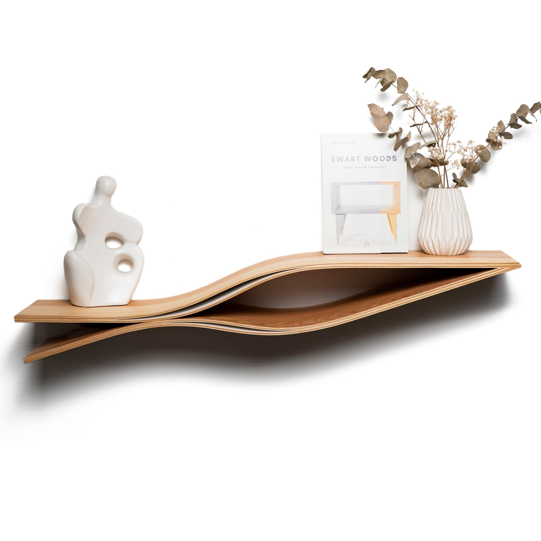 Fish Floating Wooden Wall Shelf handcrafted in Europe from birch plywood