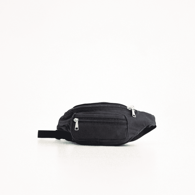Papillon No. 22 black leather belt bag handmade in Europe