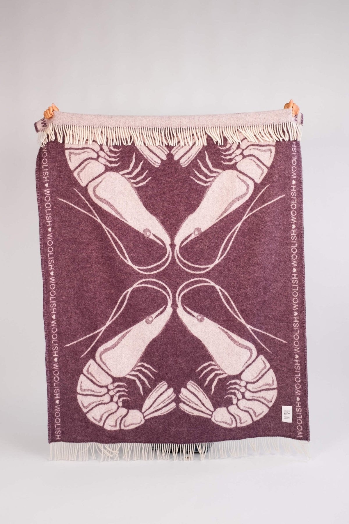 Shrimp love wool throw