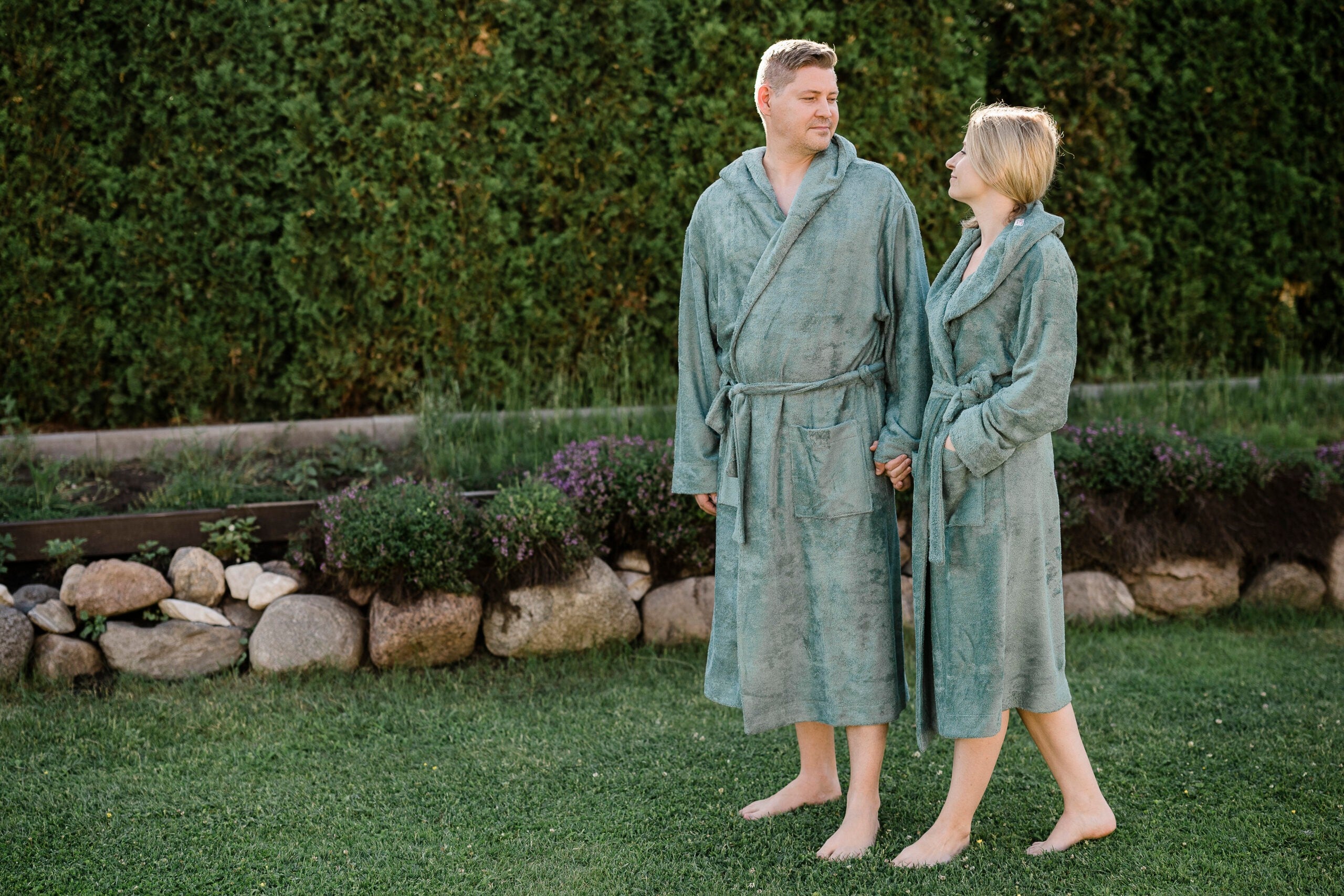 Handmade Unisex Hooded Bathrobe - Bamboo Terry