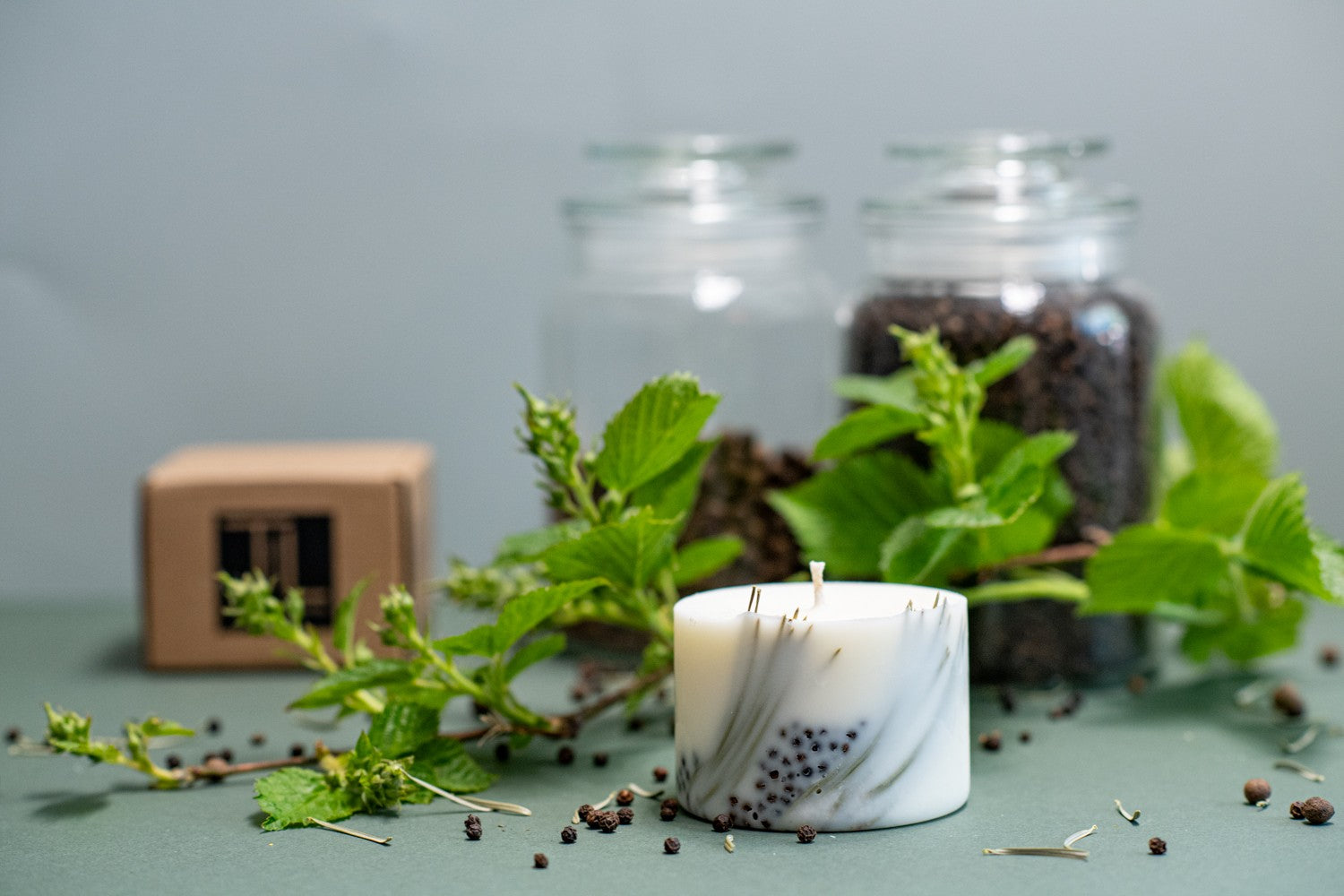 Hand-made Soy Wax Candle with Juniper Scent