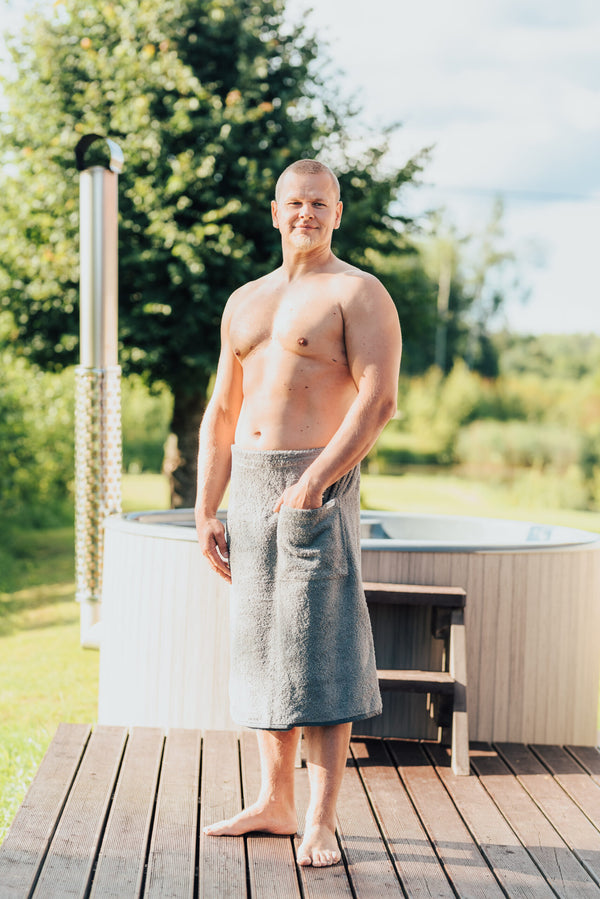 Men's Cotton Terry Spa Wrap made in Europe from OEKO‑TEX certified cotton terry