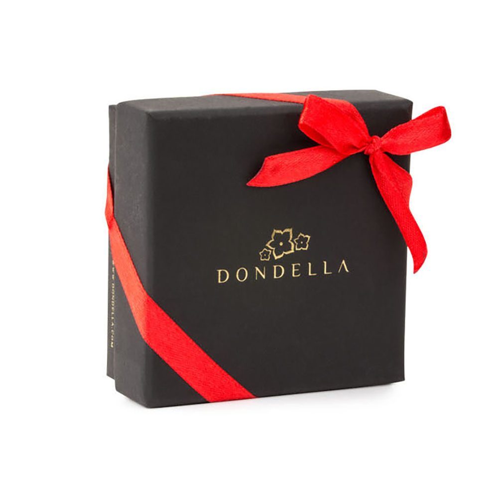 Dondella gift box with red ribbon for luxury silk scrunchie