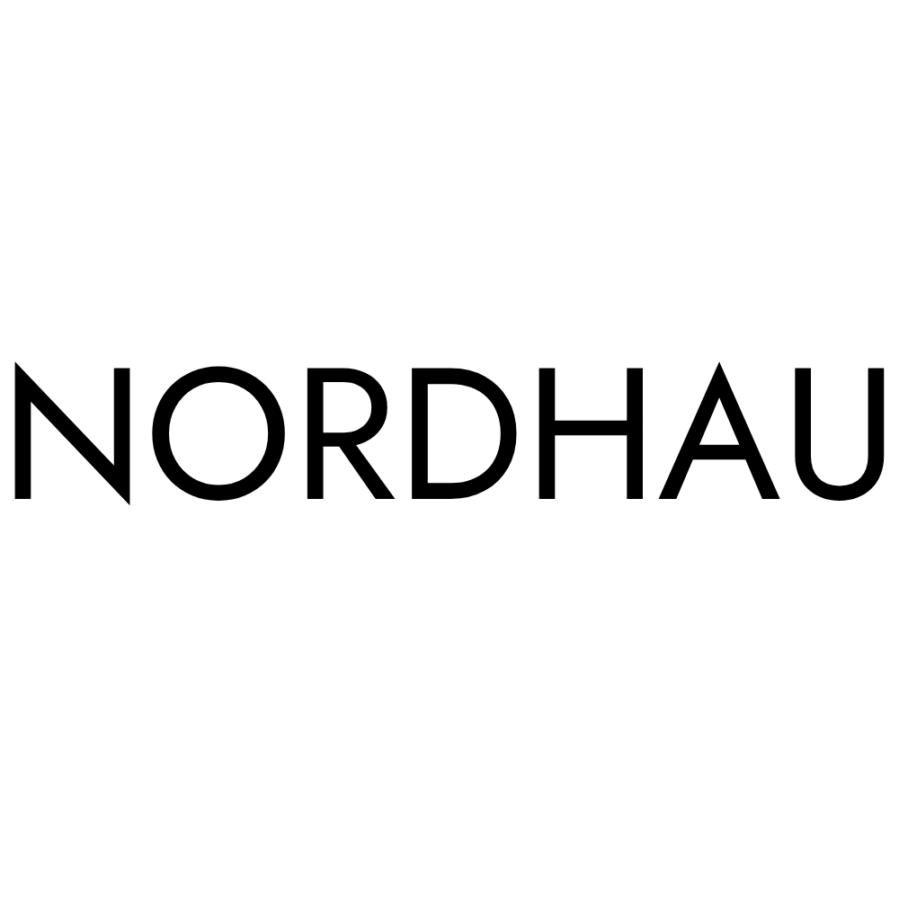 The brand name 'NORDHAU' in bold black sans-serif lettering on a solid white background.
