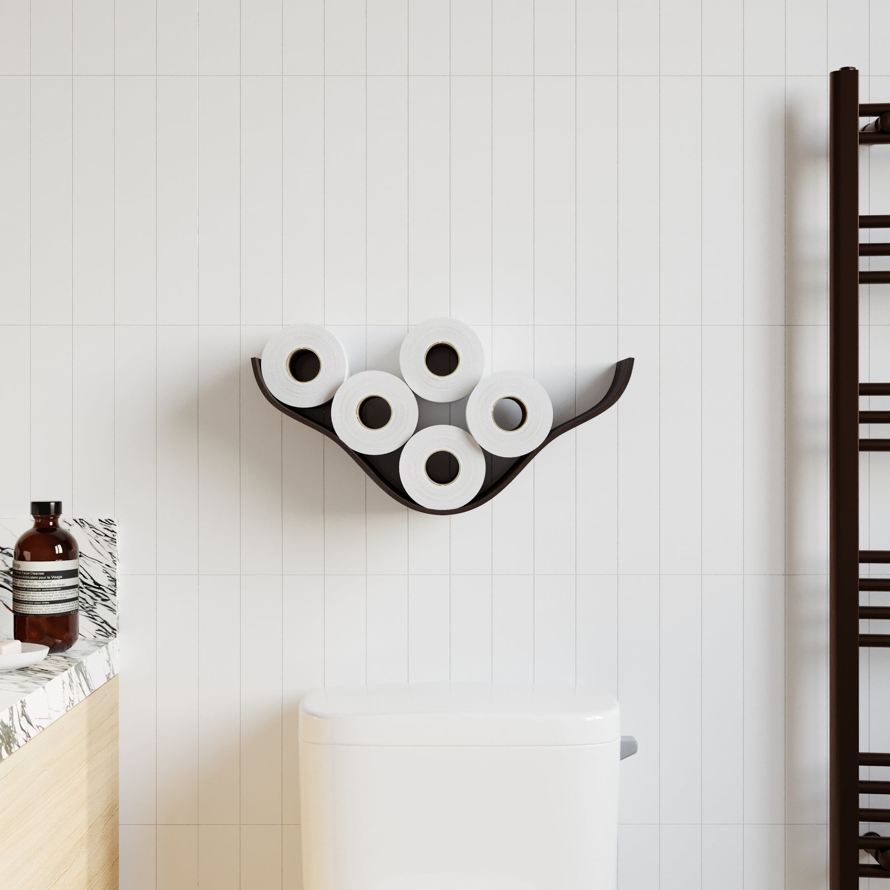 Cloud Handmade Wooden Toilet Paper Holder crafted in Europe from birch plywood