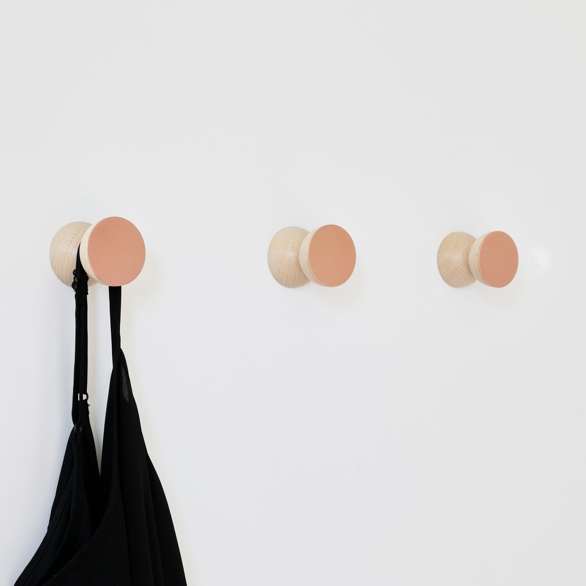 Beech Wood & Copper Wall Hook / Knob
