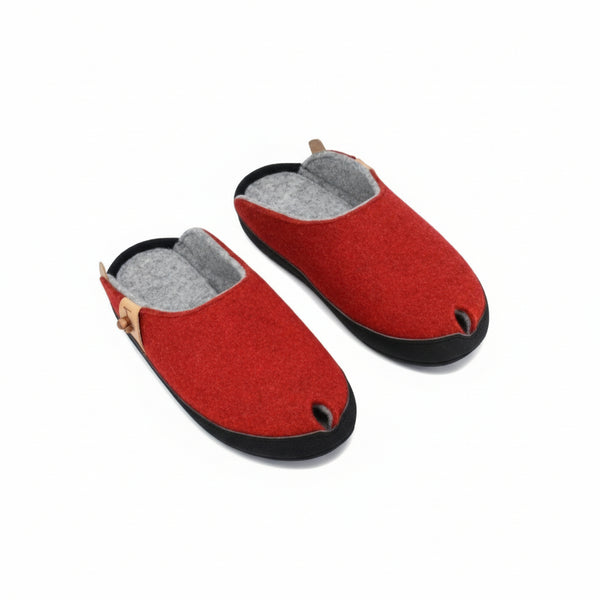 TOKU Brussels Slippers with Lambswool – Red