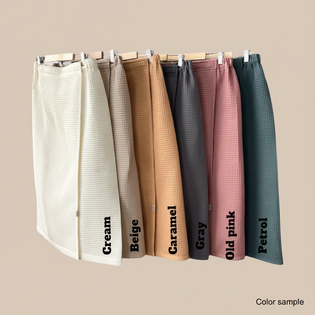Cotton Waffle Sauna Wrap With Velcro