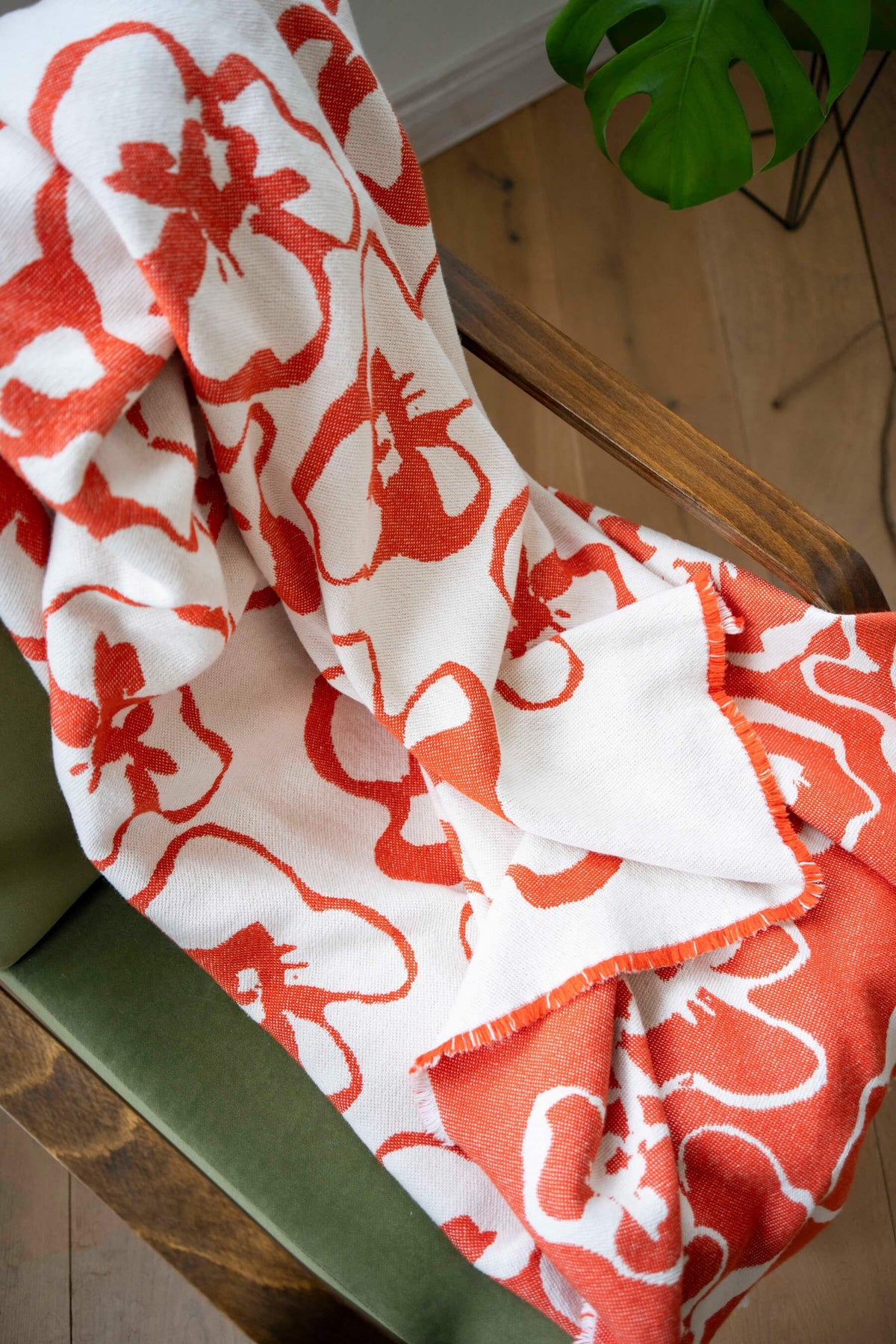 Flora cotton throw orange