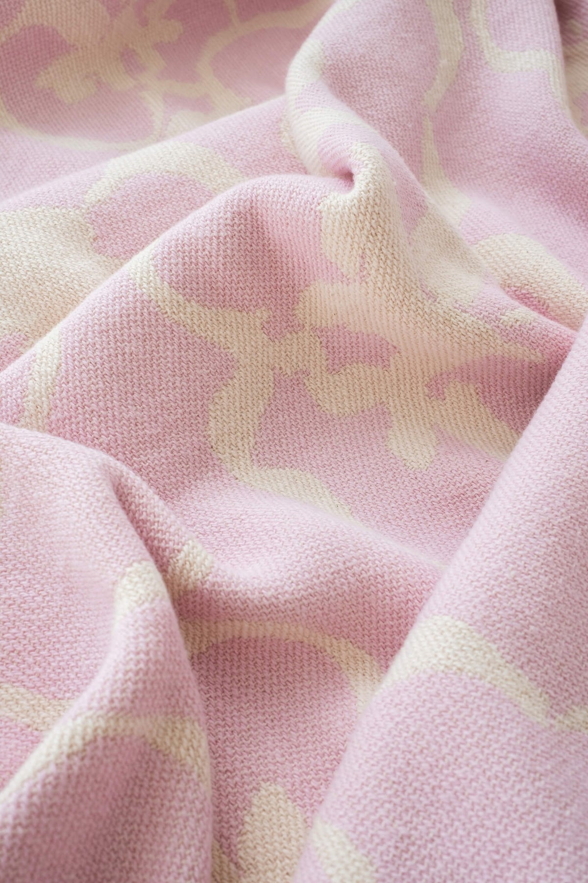 Flora cotton throw light pink
