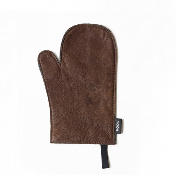 Premium leather oven mitten for cooking, baking and grilling