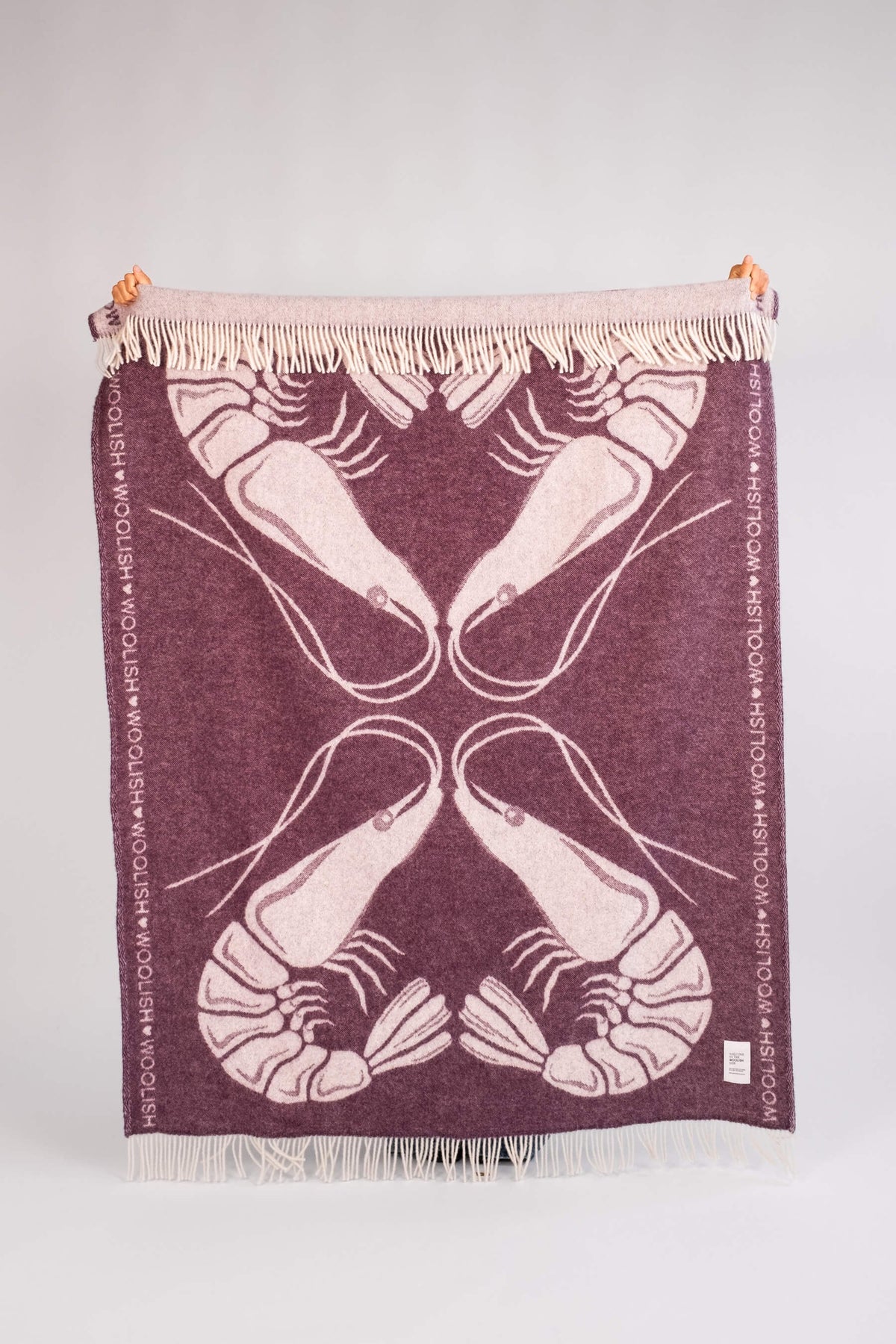 Shrimp love wool throw