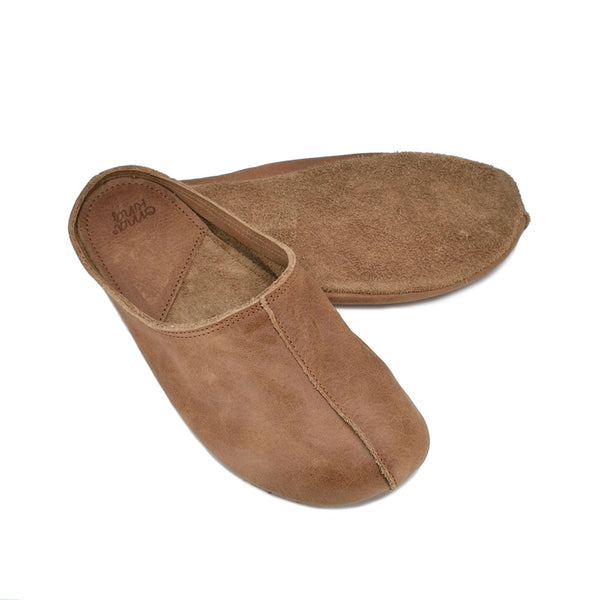Sulbi Recycled Unisex Leather Slippers – Brown